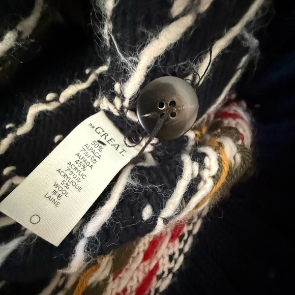 THE GREAT. Ice Rink Cardigan in Festive Fair Isle EUC - Picture 7 of 7